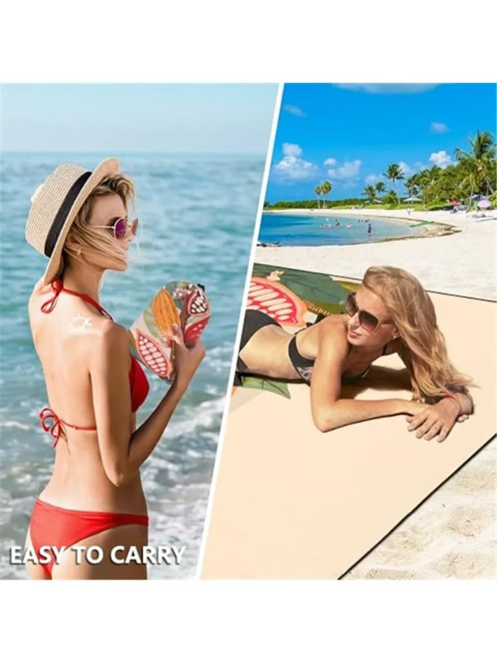 Oversized Beach Blanket Sandproof Waterproof Picnic Camping Travel Mat 79x83